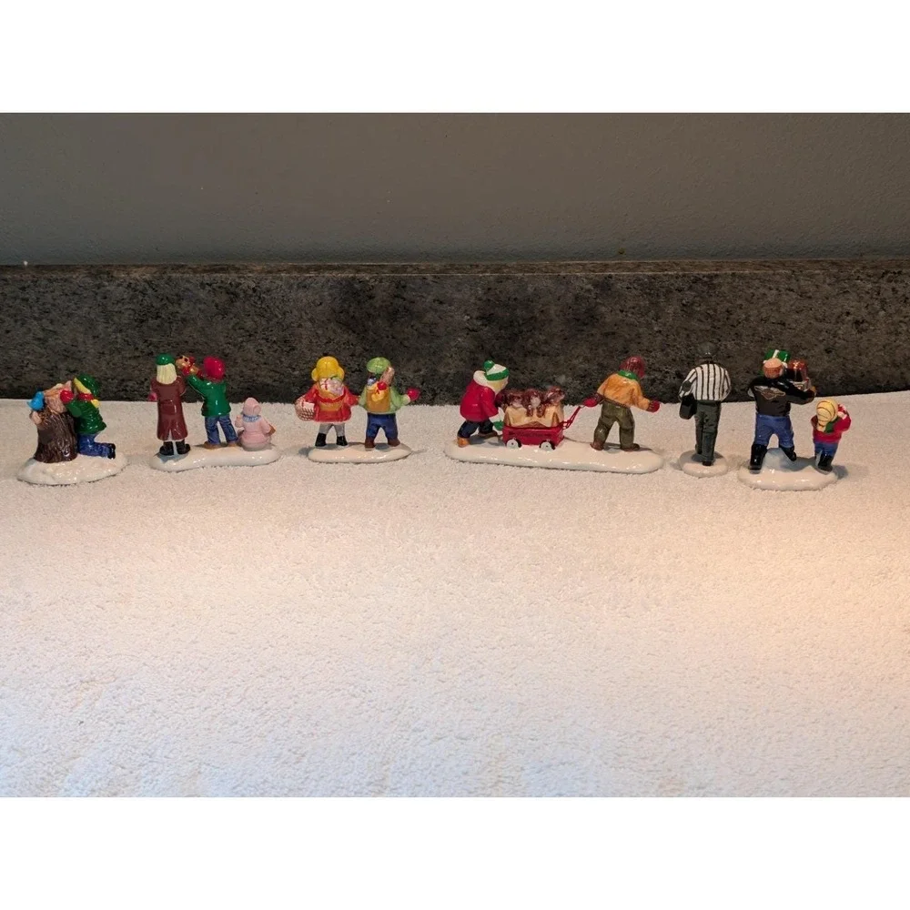 DEPT 56 Snow Village Accessory Children Kids Puppy Dog Harley Davidson Tire Lot